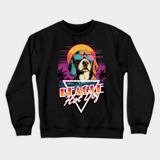 Retro Wave Beagle Hot Dog Shirt Crewneck Sweatshirt